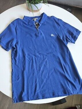 Burberry Britt Blue Men's Polo Shirt with Embroidered Logo